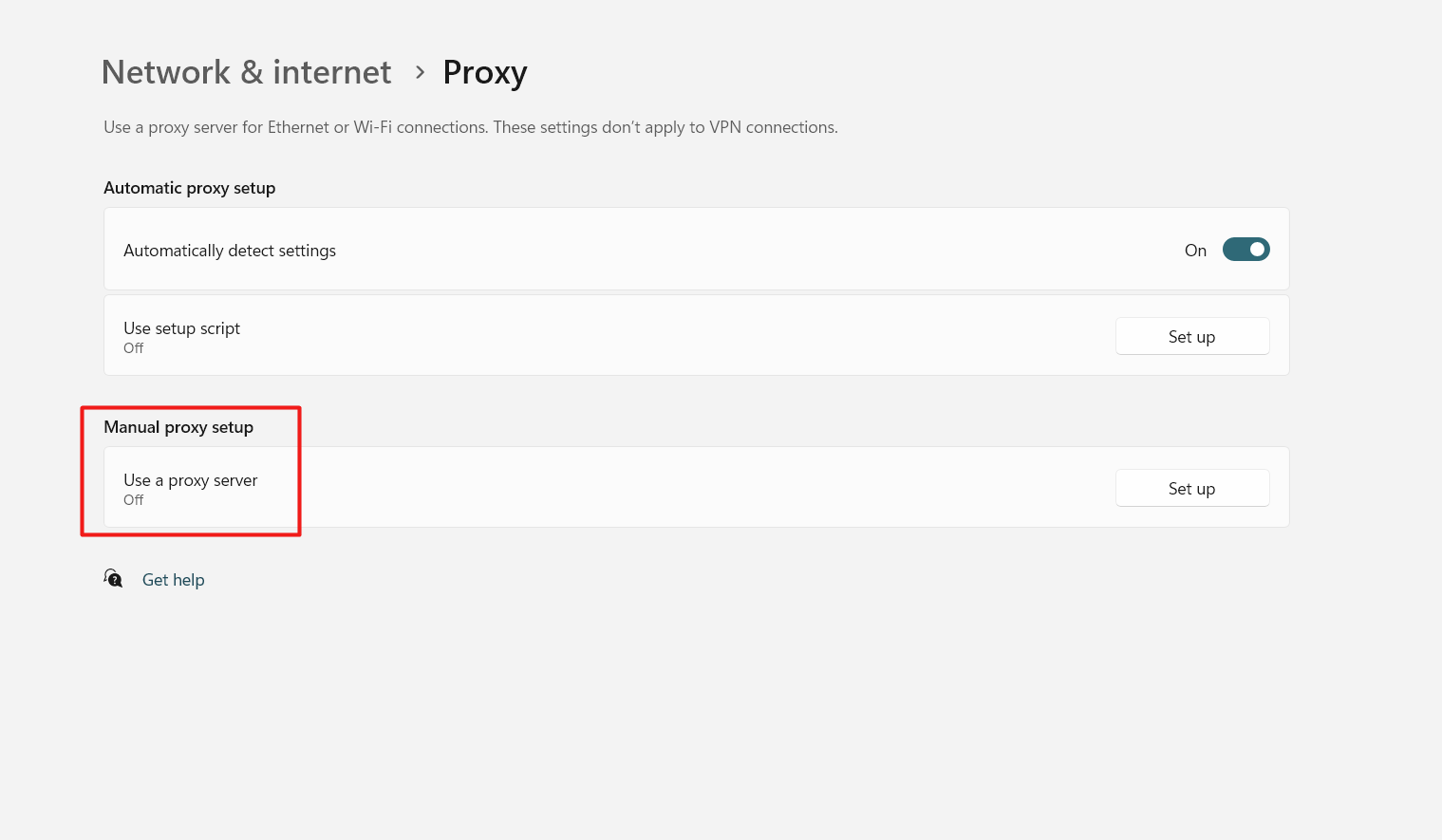 Sprawdzenie statusu proxy