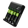 Green Cell GRSETGC03 VitalCharger Ni-MH AA and AAA battery charger with Micro USB and USB-C port, 2x AA and 2x AAA batteries included