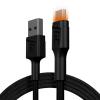 Green Cell KABGC04  Ray USB-A - microUSB Orange LED 120cm with support for Ultra Charge QC3.0 fast charging