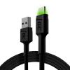 Green Cell KABGC06 Ray USB-A - USB-C Green LED 120cm with support for Ultra Charge QC3.0 fast chargi