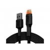 Green Cell KABGC11 Ray USB-A - microUSB Orange LED 200cm with support for Ultra Charge QC3.0 fast charging