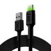 Green Cell KABGC13 Ray USB-A - USB-C Green LED 200cm with support for Ultra Charge QC3.0 fast charging