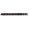 Rack power strip 19 ", 8 sockets, switch, 2m cable