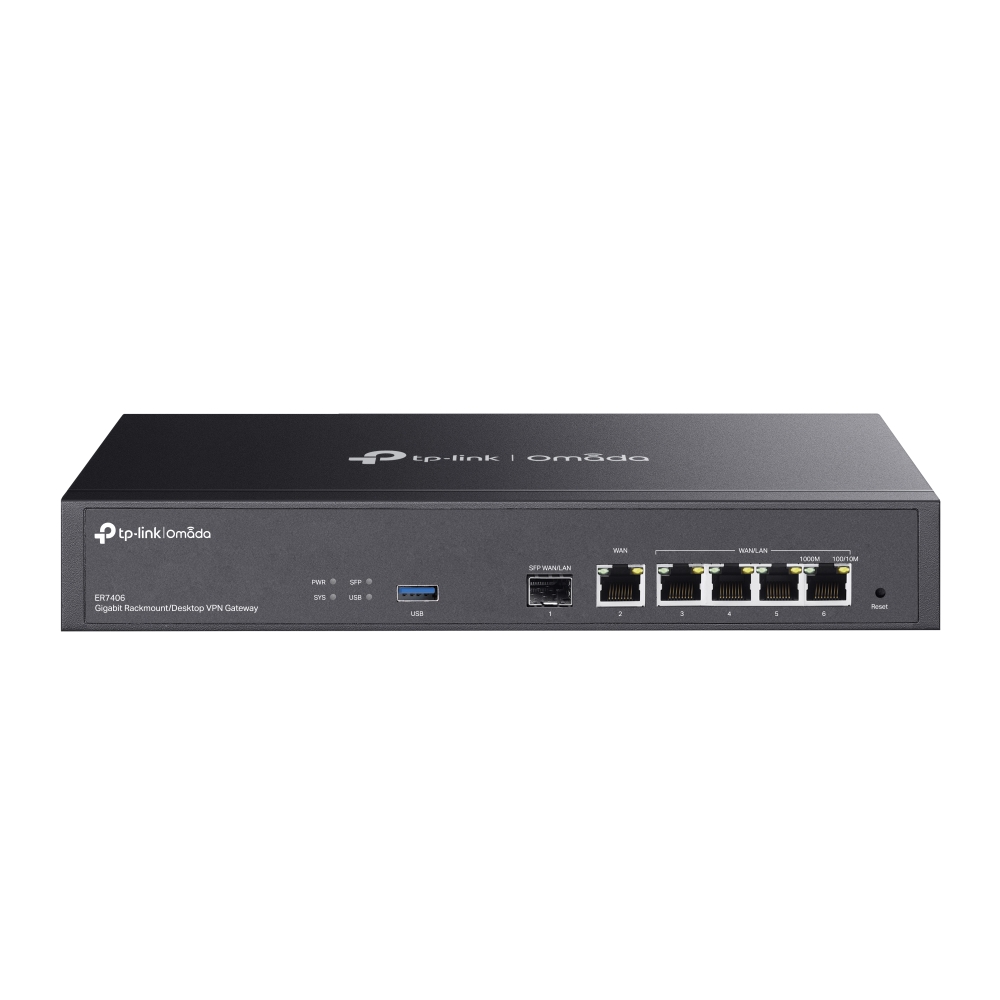 TP-Link ER7406 gigabit VPN Omada router 5x GE, 1x SFP, 1x USB3.0