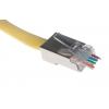 FTP Cat 6 RJ45 pass-through plug for solid wire shielded 100pcs